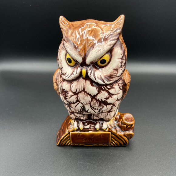 Unbranded Other - Vintage 1980s Ceramic Owl Coin Bank From Cherokee NC